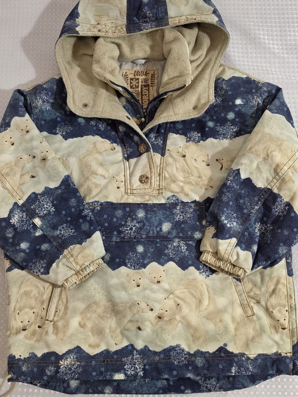 VINTAGE 90s Phenix Nordy Polar Bear Anorak Jacket Size S/M